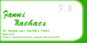 fanni machacs business card